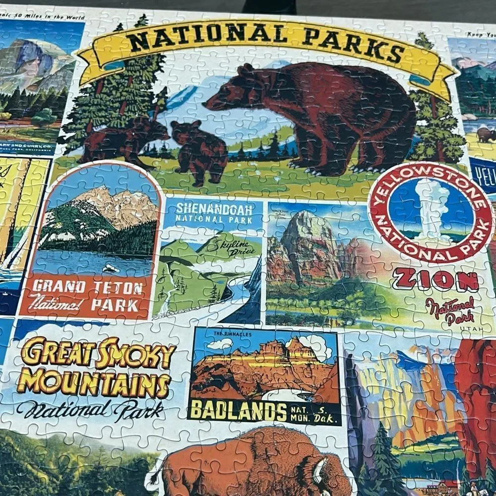 VintageLook National Parks 🏞️🌲Puzzle 🧩 1000 pieces! Gorgeous hues! Good times!